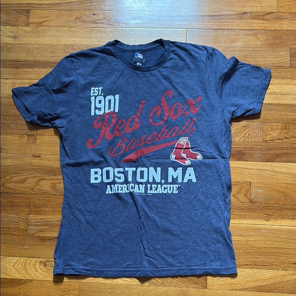 MLB Blue and Red Boston Short Sleeve Tee